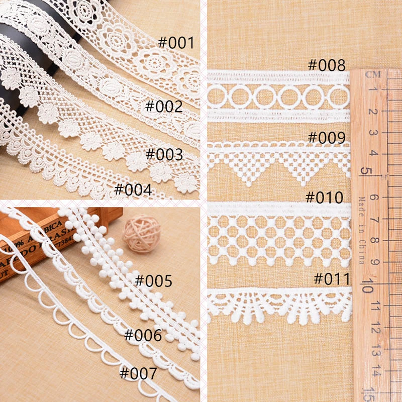 Cotton Crochet Lace Trim Decorative Polyester Lace Fringe Embroidery Lace Tassel Trim for Garment Accessory