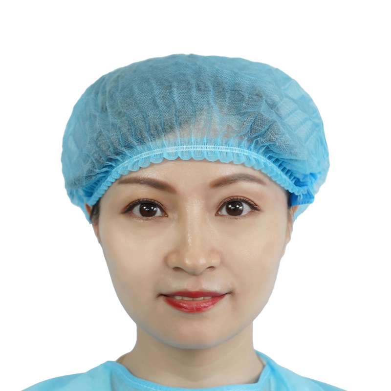 Disposable Blue Cap Hairnet Non Woven PP for Medical Hospital Lab Restaurant