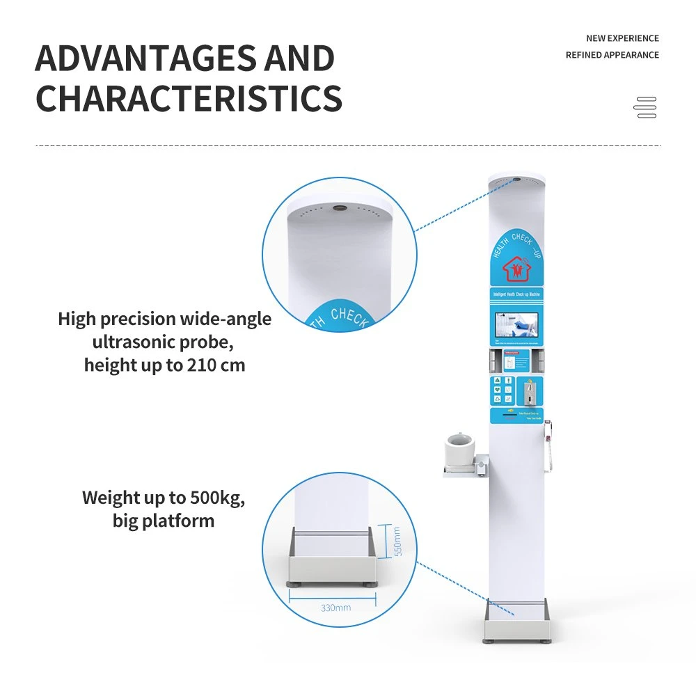 Analyseur de graisse machine BMI à ultrasons de 200 kg, à commande électrique et à pièces