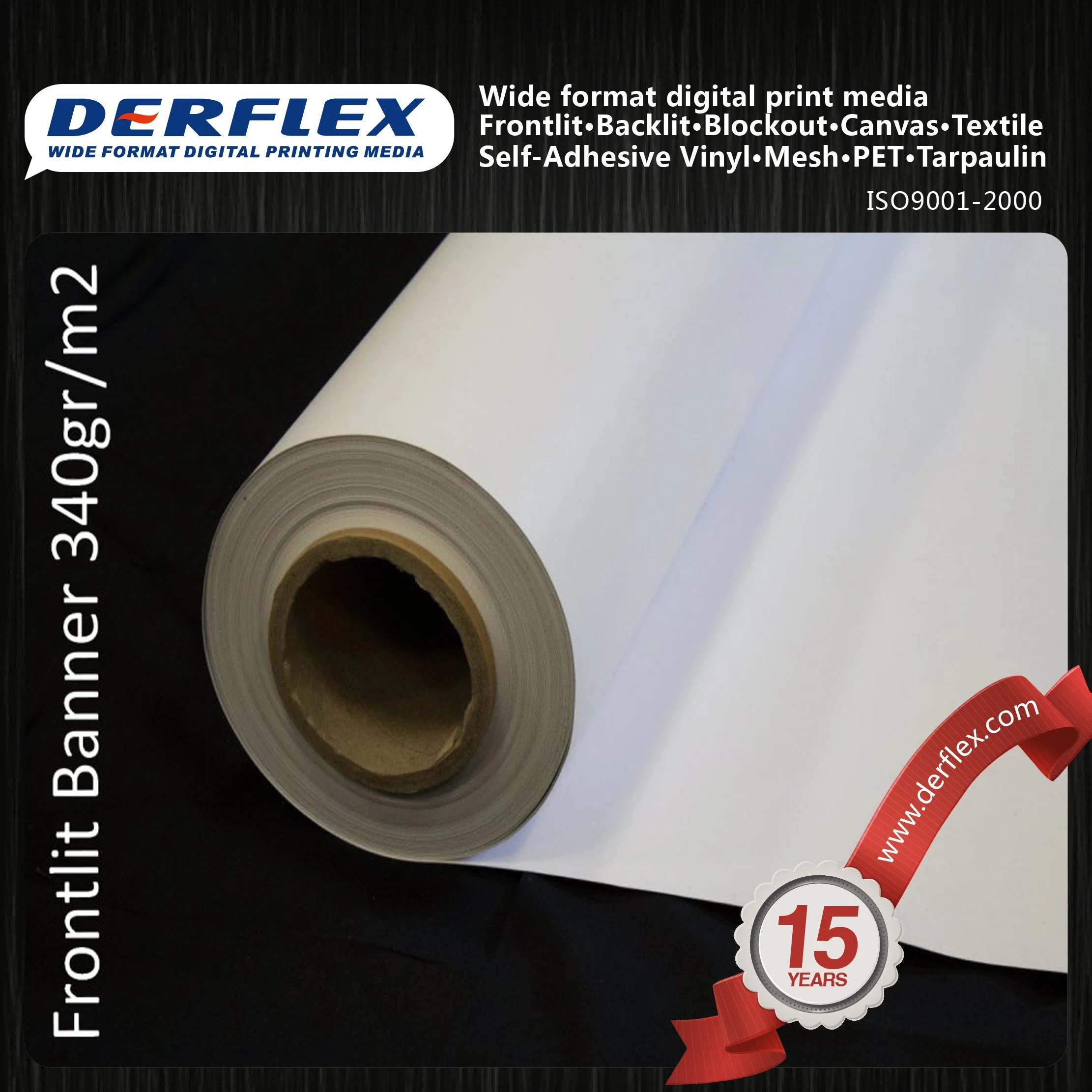 10oz-14oz la impresión digital de poliéster PVC Frontlit medios Banner