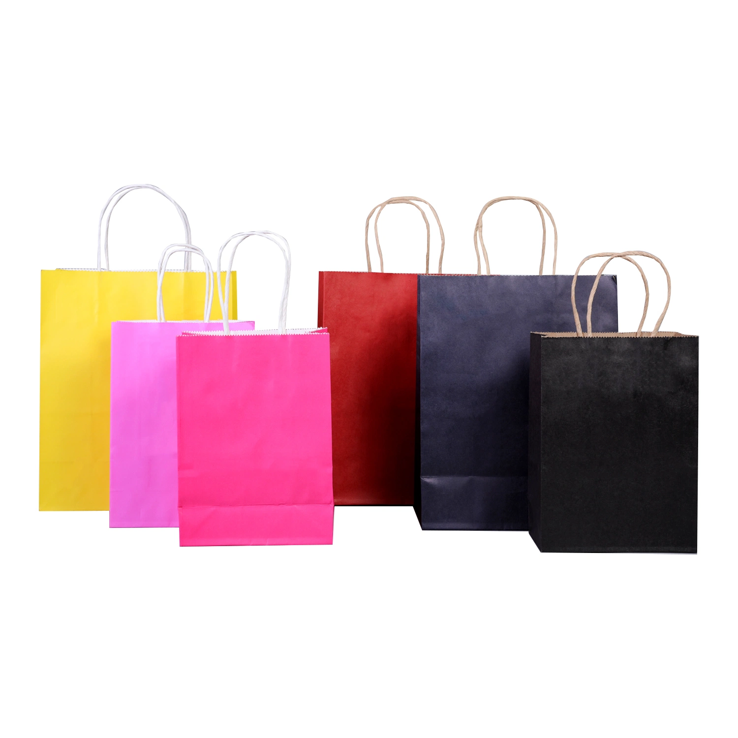 Eco Kraft Bolsas de papel Color impresión Reusable Twisted Handle Shopping Bolsa de transporte