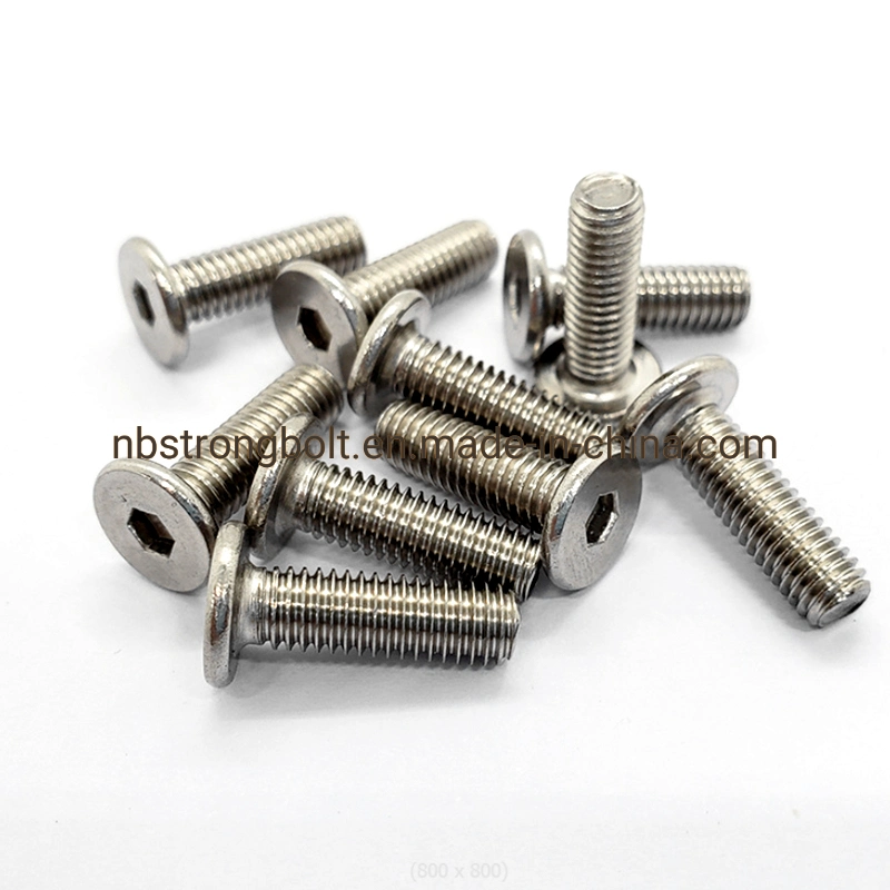 304 /316 Stainless Steel Screws Flat Head Hex Socket Screws M3m4m5m6m8 Furniture Bolt Fittings in-Stock Factory