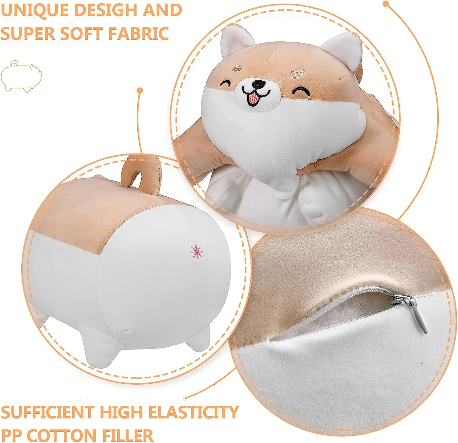 Anime Toys Corgi kawaii Dog oreiller souple animal en peluche Shiba Peluche