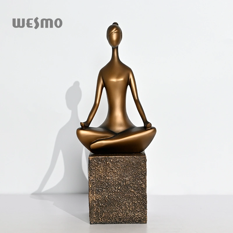 O Artesanato de resina aceita Escultura de figura feminina em Preto entalhado em resina personalizada Decoração de casa com base