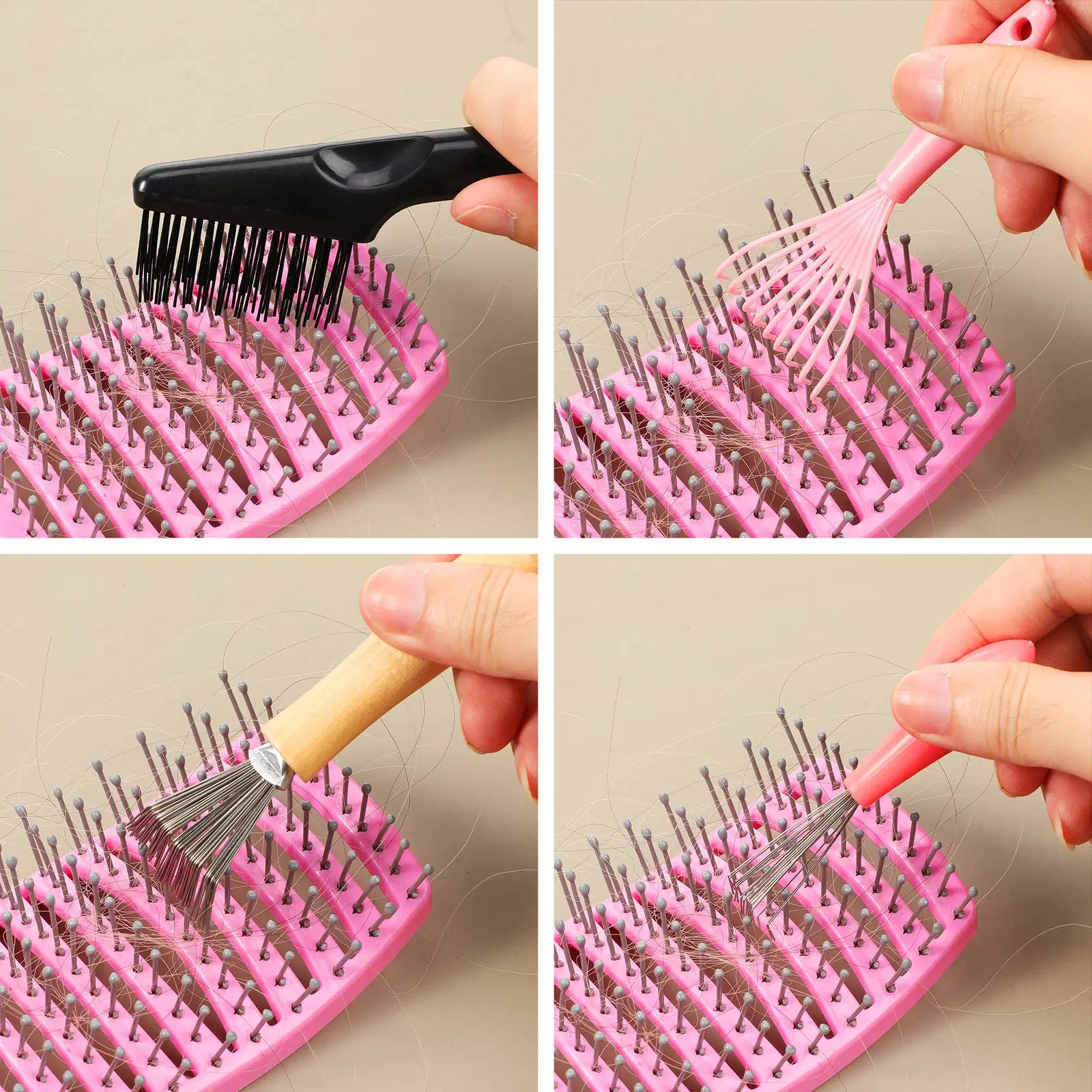 Embedded-Hair Dust Home Salon Use Comb Cleaner Tool Hair Cleaner Rake Brush