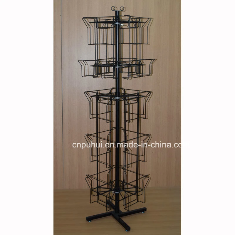 Pop American Style Wire Frame Tray Floor Standing Metal 24 Pocket Calendar Rack (PHY2045)