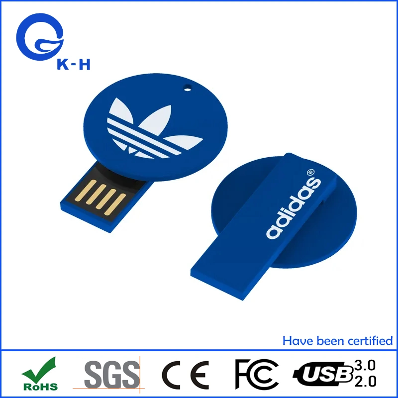 Round Card Plastic USB 2 Flash 16GB U Disk 8GB 4GB 2GB