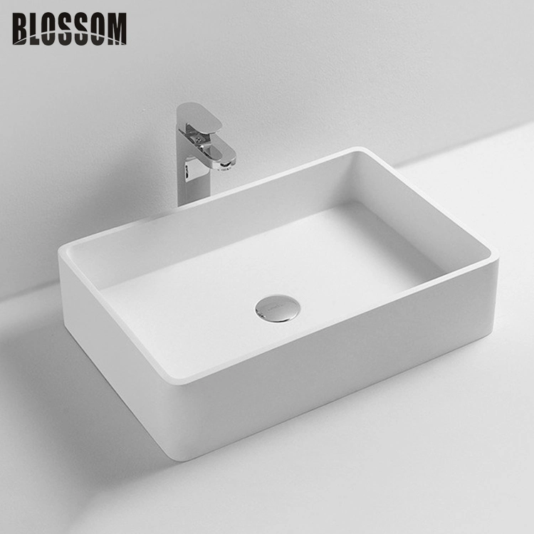 Solid Surface Mineral Resin Bathroom Vanity Countertop with Basin