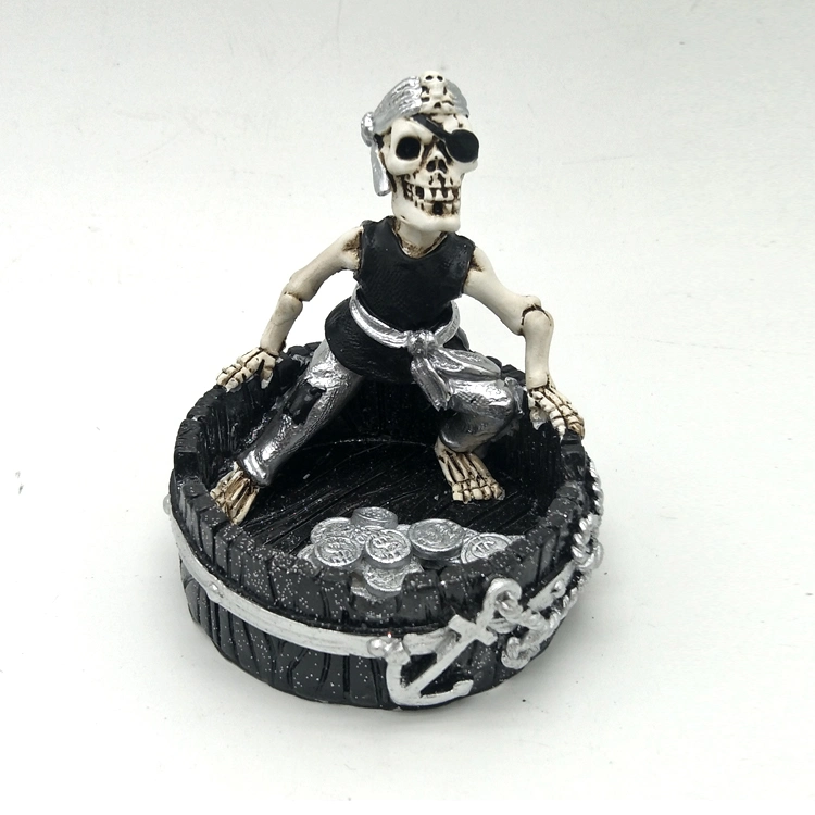 Popular Resin Skull Sculpture Crafts and Gifts Resin Halloween Skull Head Ashtray