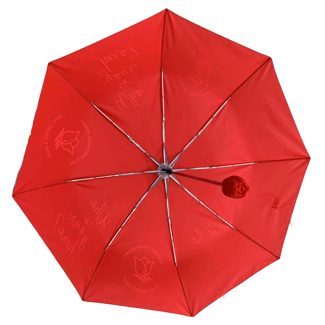 Beautiful Rose Handle Gift 3 Folding Rain Umbrella Mini Light