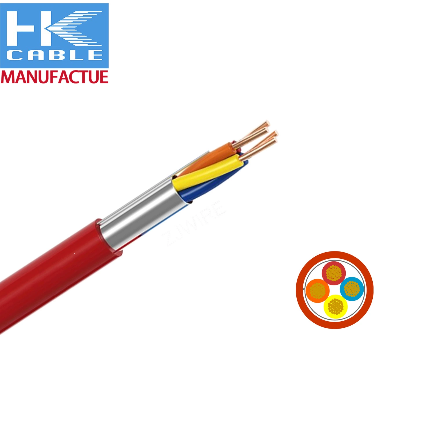 Fplr Riser Rated Fire Alarm Cable Solid Stranded Copper Shielded PVC Red 4c 4 Conductor UL Listed Security Systems 18AWG 22AWG