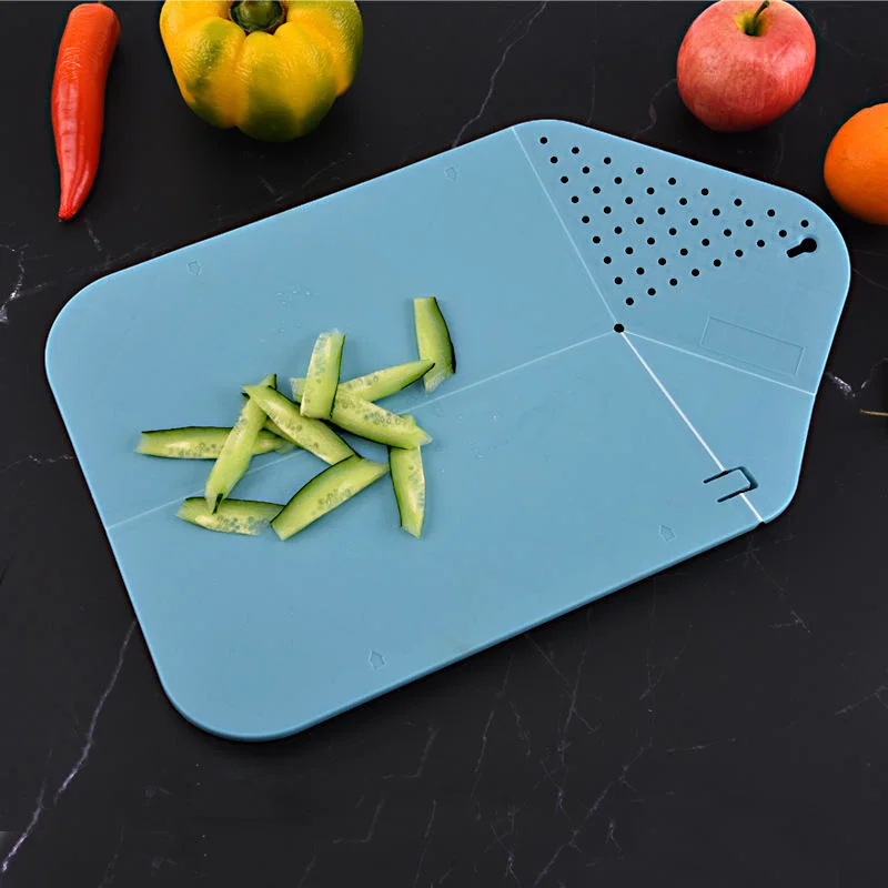 Kitchen Multi-Function Flexible Plastic Collapsible Chopping Board Vegetable Strainer Foldable Cutting Board