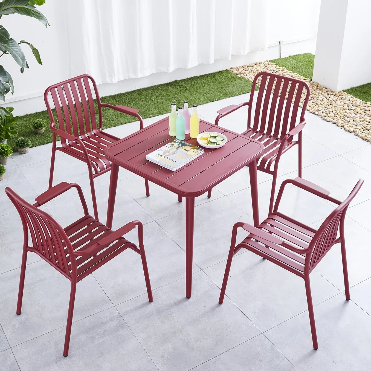 Modern Garden Patio Hotel Home Restaurant Cafe Outdoor Rattan Dining Table