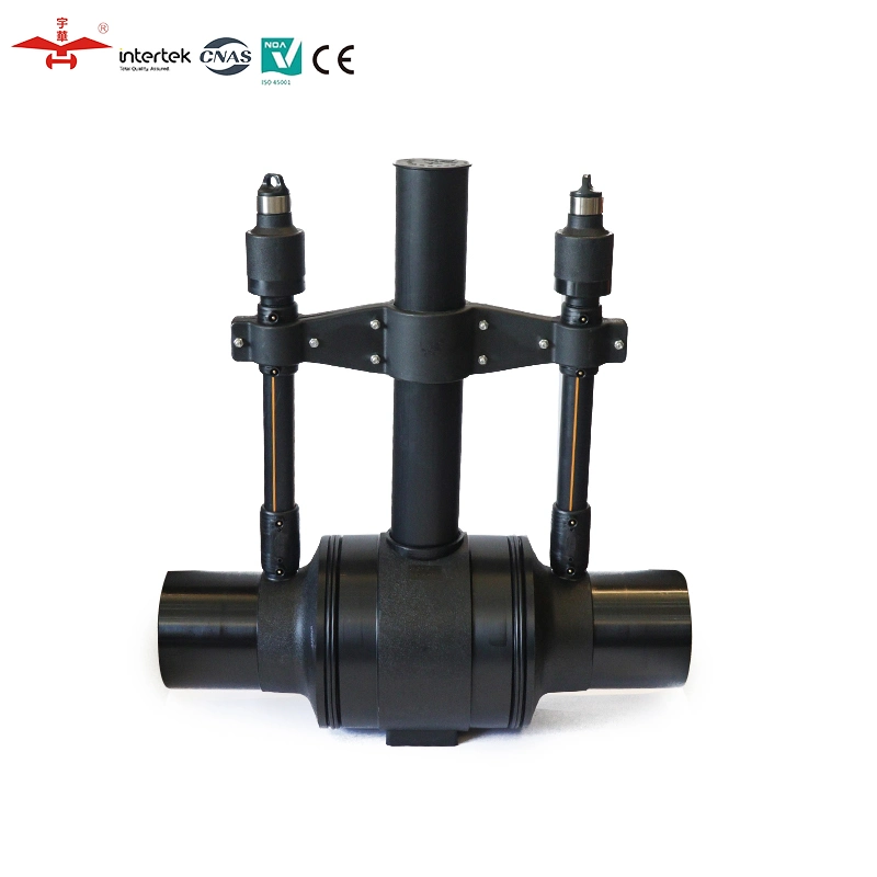 HDPE PE Pipe Fitting Two Purge Ball Valve Pn16 SDR11 for Water or Gas Project