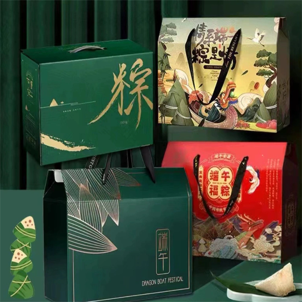 Neue Green Dragon Boat Festival Zongzi High Grade Verpackung Box Geschenkpapier Kreative Anpassung Universal Wellpappe Box