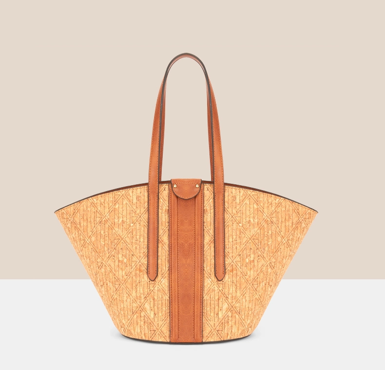 Fashion and Classic Women Handbag Women Laptop Bags Good Quality Printing Cork Friendy Leather Modern Bags for Women Bolsa De Cuero