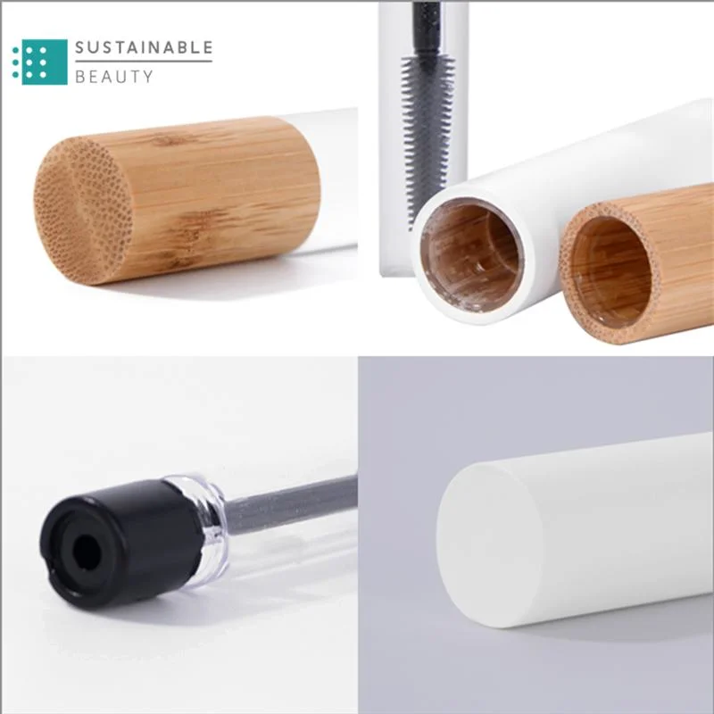 Biodegradable Recyclable Bamboo Mini White Empty Cosmetics Mascara Container Bottle Packaging Box with Brush