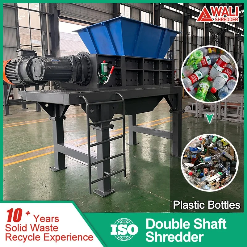 Shredder Double Shaft Plastic Glass Bottles Paper Shredder for Fruit Recycling Machine