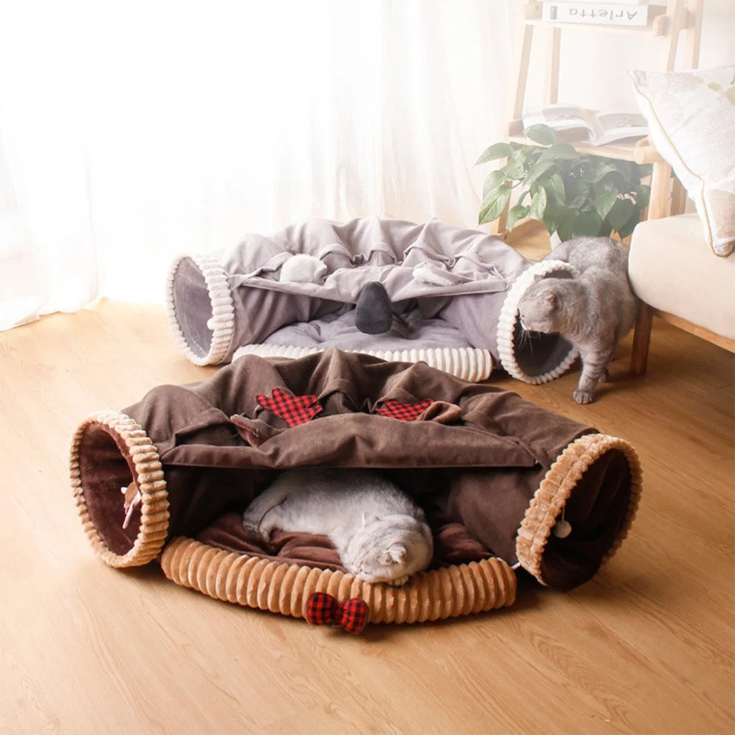 Wholesale/Supplier Pet Supplies of Interactive Cat Play Tunnel for Large Cats Felt Cat Tunnel Bed Pet Product