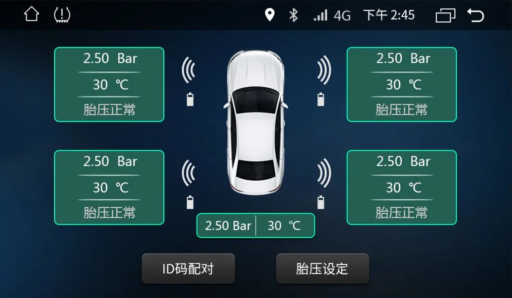 Car Android Navigation USB Tire Pressure Sensor TPMS System