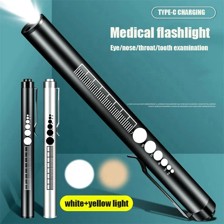 USB Rechargeable 2 in 1 Nurse Pen Light Doctor's Pen Light Diagnostic Pen