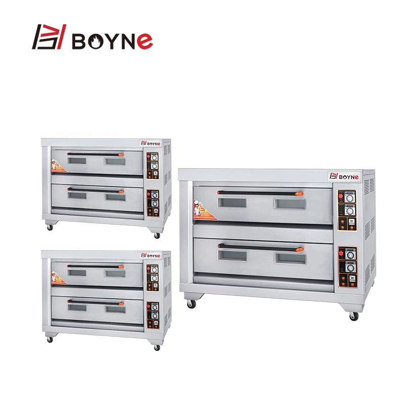 Hotel Restaurant Kitchen Equipment Double Deck Six Trays Gas Oven