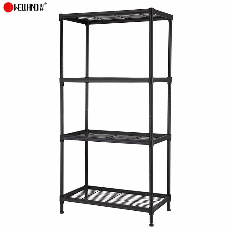 New Design 4 Tiers Light Duty Metal Wire Mesh Shelving Unit for Storage