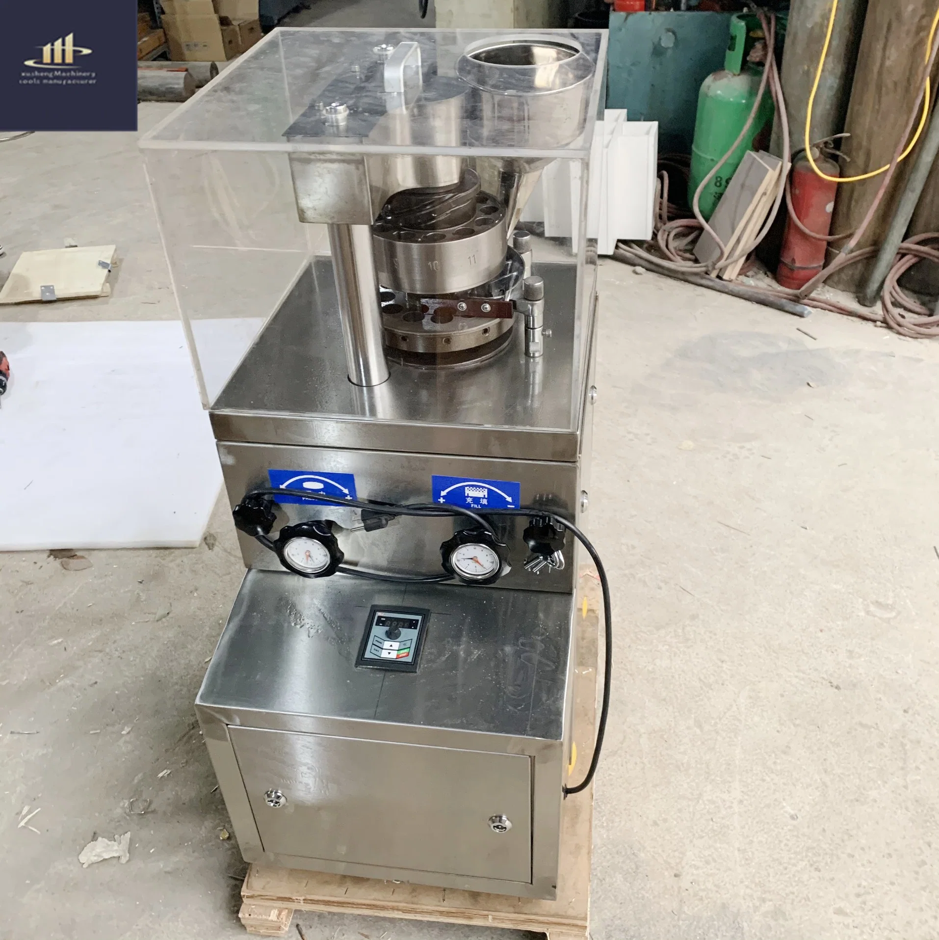 High Speed Sugar Cube Making Zp9 Small Pills Rotary Tablet Press Machine 16200PCS/H 110V, 50Hz Automatic Motor, Engine Provided 12