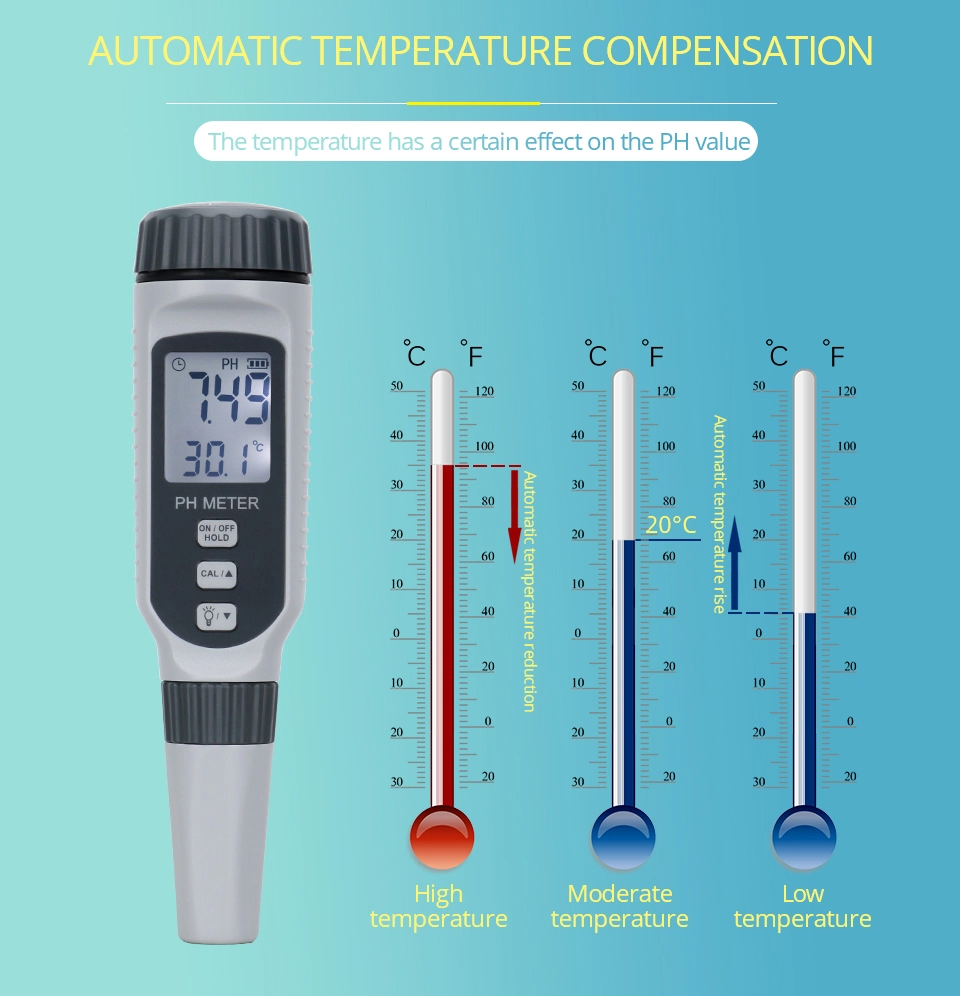 Medidor de calidad del agua pH profesional Acidómetro portátil tipo bolígrafo pH para acuario Medidor de acidez del agua pH Acidímetro