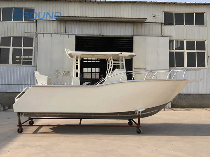 R700cc 7,0 m 23ft de la consola central completamente de aluminio soldado barco barco de pesca