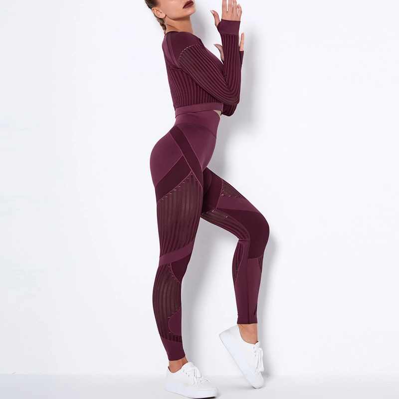 Women′ S Athletic Clothing Sets Workout Set 2-teiliges Yoga Fitness Kleidung Training Laufen Sportswear