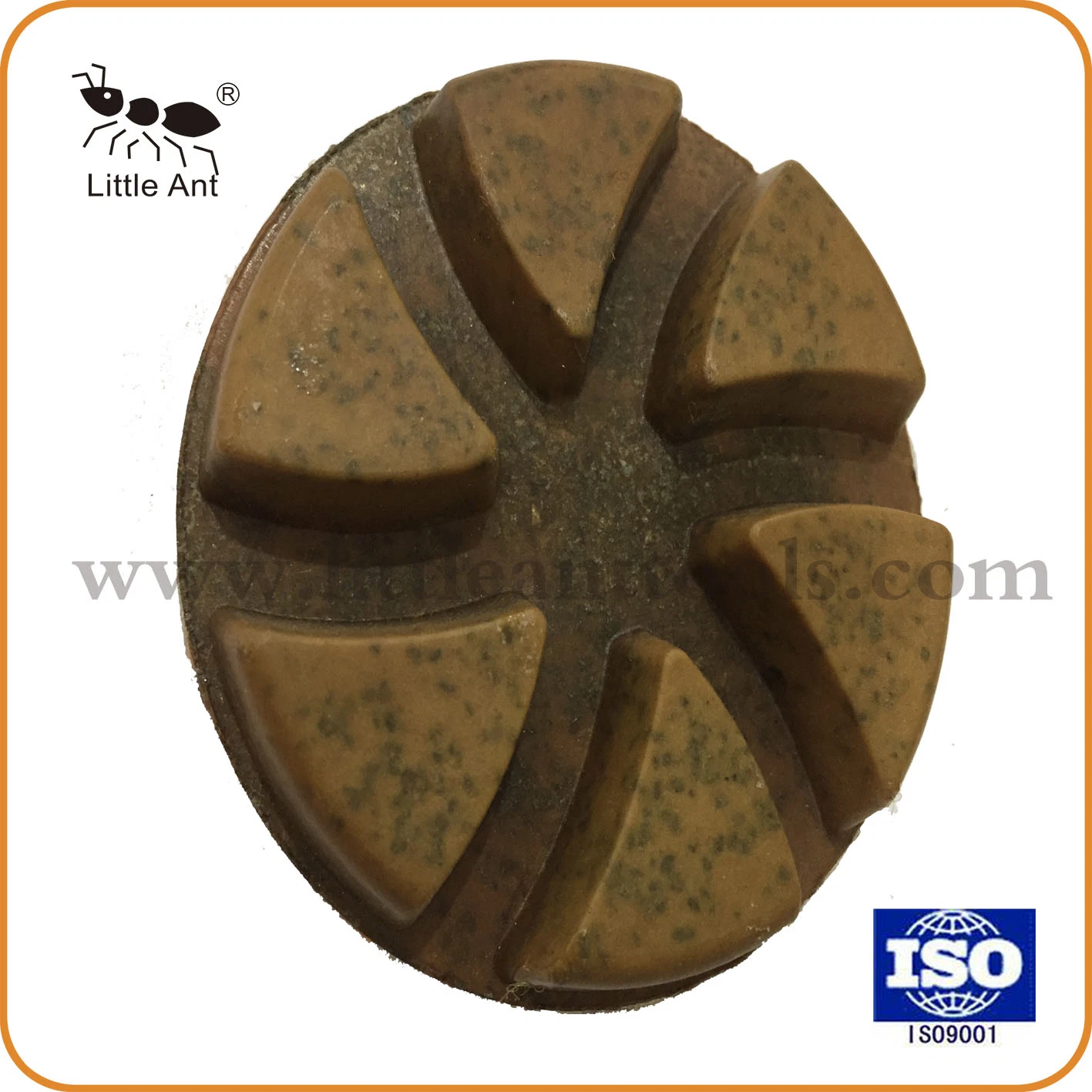 3 Inch 6 Teeth Metal with Resin Concrete Floor Polishing Pad.