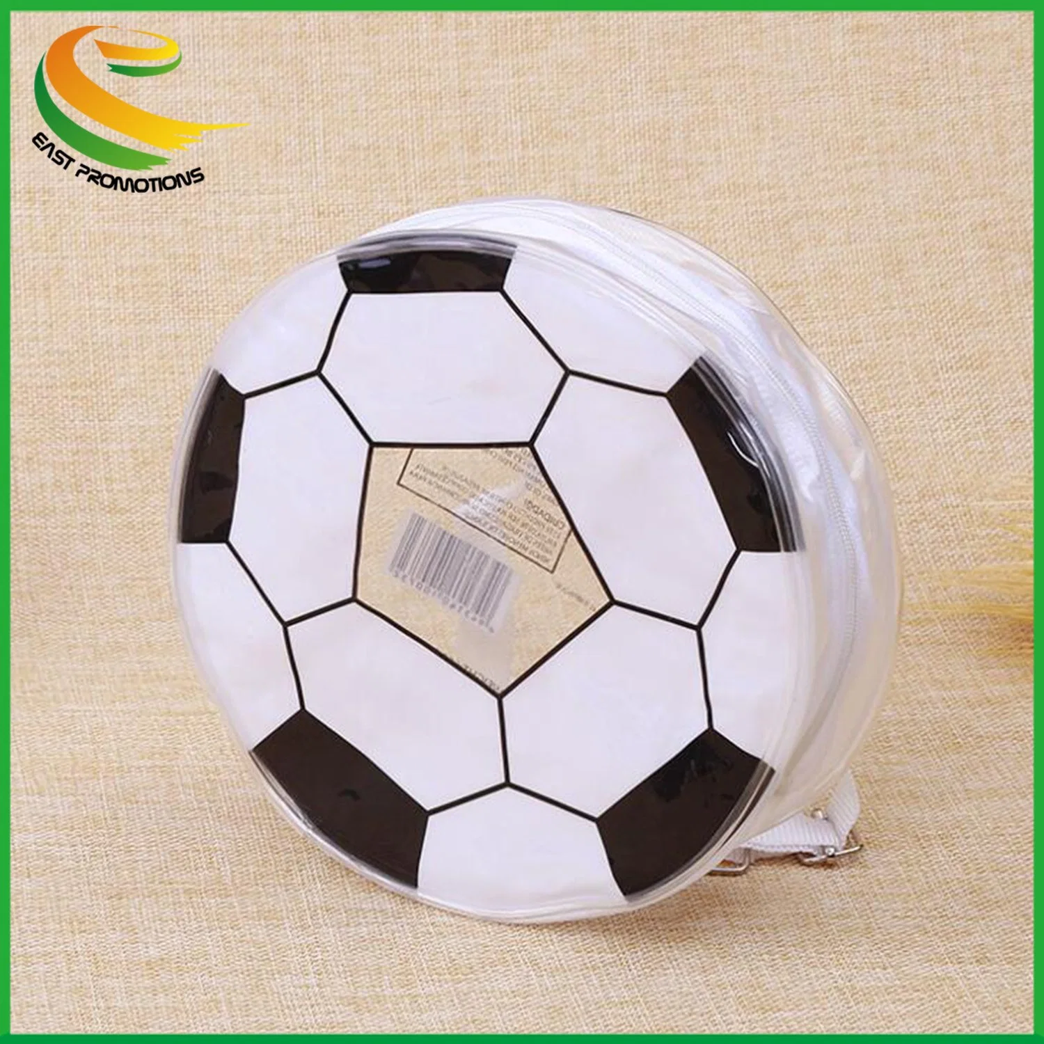 Custom Printing Football Round Shape PVC Clear Gift Pouch Bag, Promotional PVC Backpack for Kids