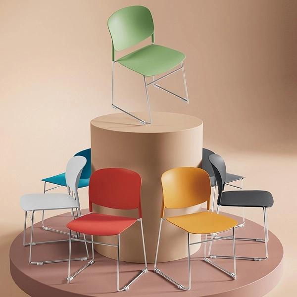 Canteen Plastic Steel Restaurant Dining Chair Office Staff Training Chair School Furniture