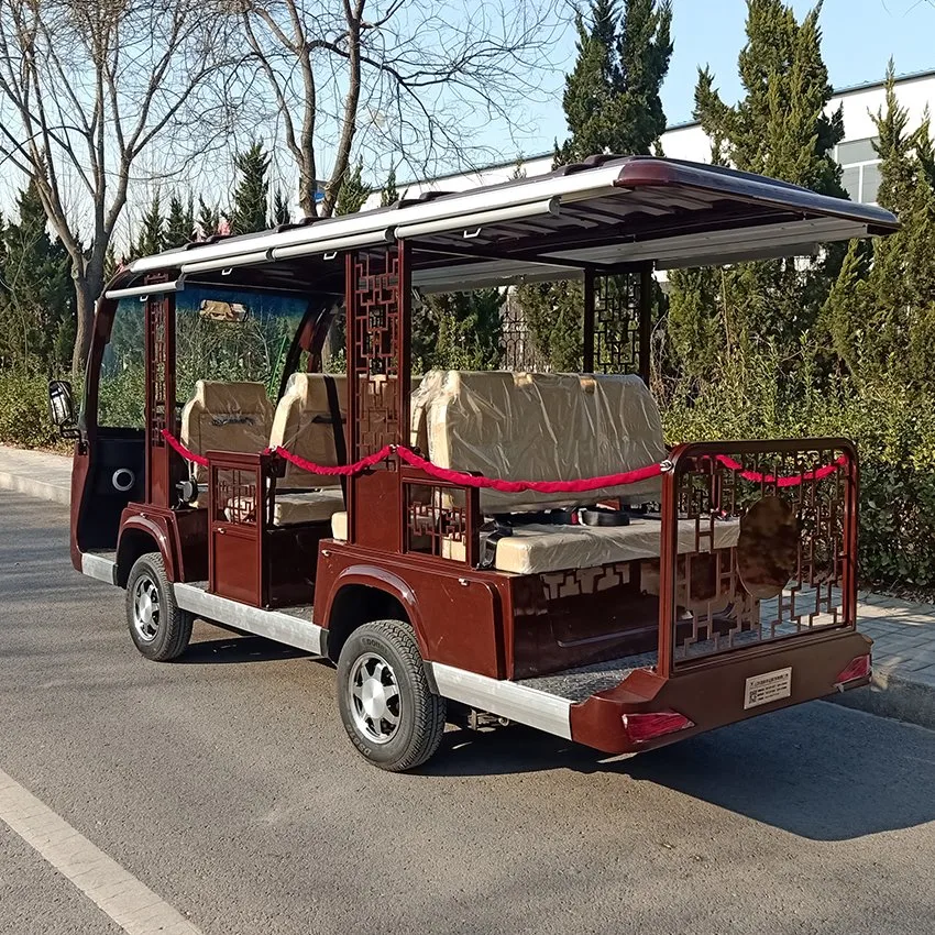 Nueva Energía vehículo eléctrico Turismo cerrado Patrol 11 asientos AC Sistema 72V autobús turístico