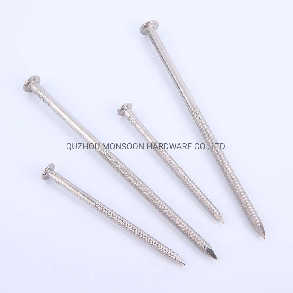 Stainless Steel Flat Checkered Head Long Ring Nails