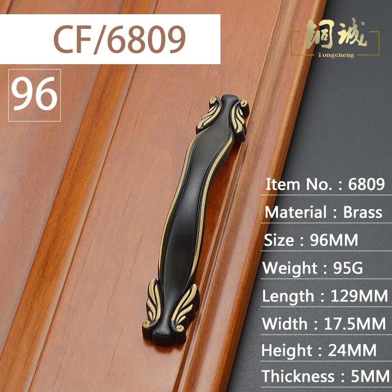 Brass Copper Modern Furniture Hardware Accessories for Cabinet Handle 6809