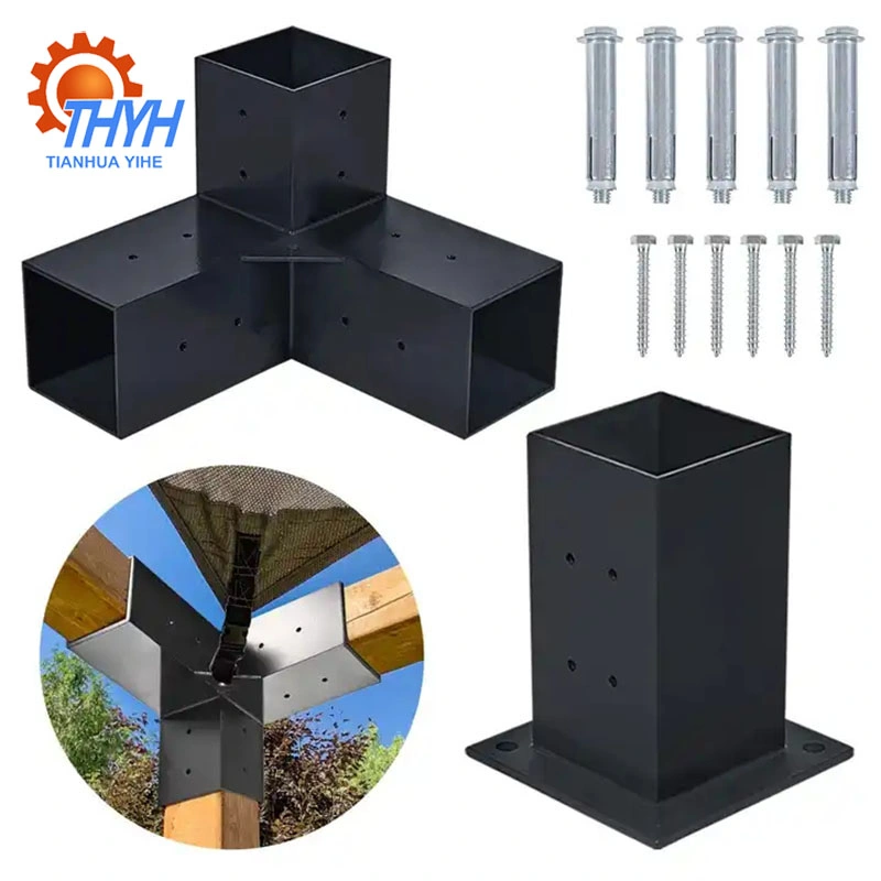 Black 3-Way End Corner Bracket for 20 30 40 Series Aluminum Profile Aluminum 3hardware Pole Holder Bracket