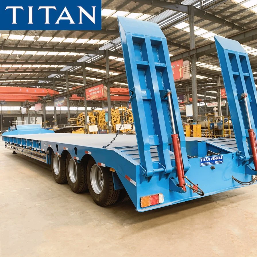 50 Tons Low Loader Trailers 3 Axle Low Bed Truck Sale