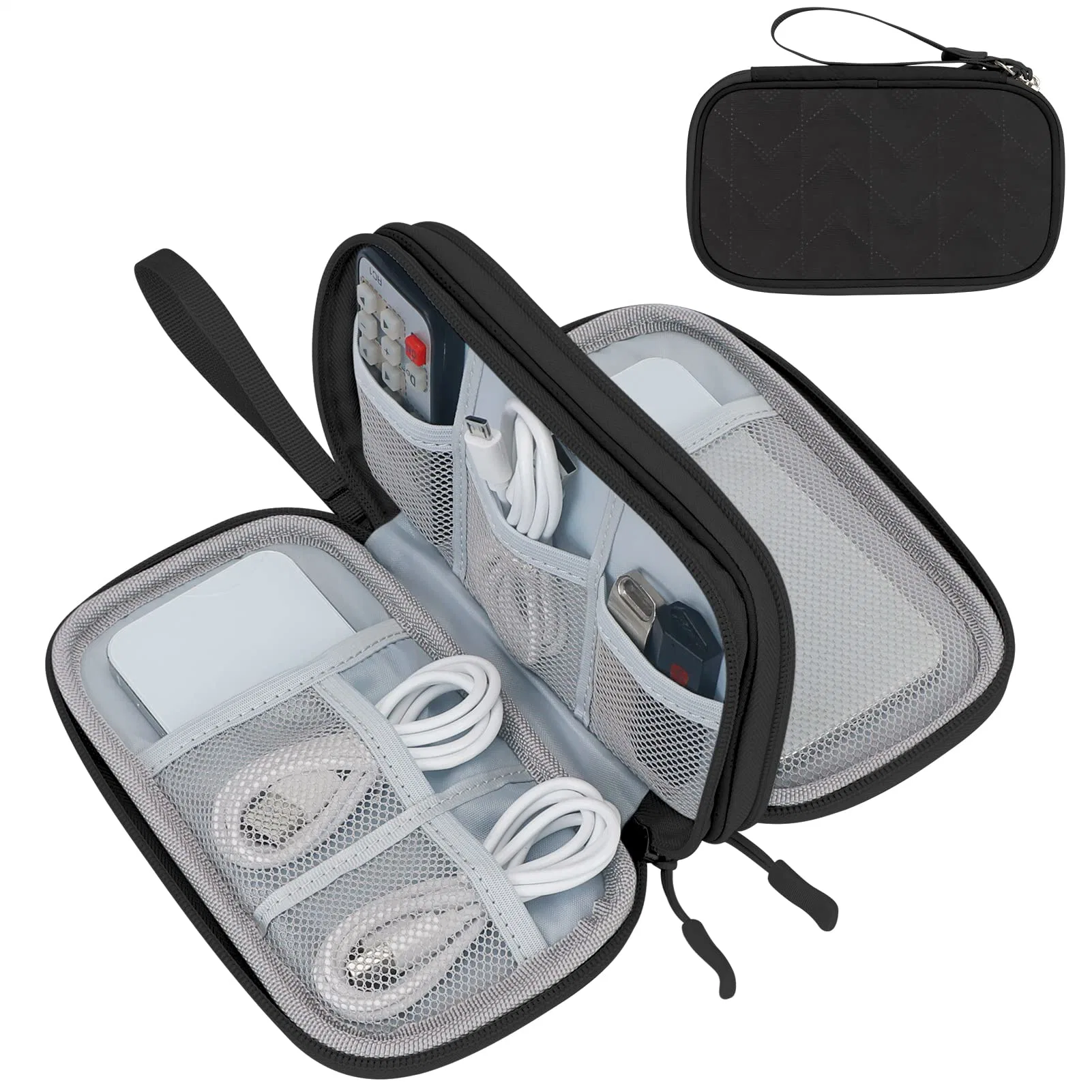 Electronic Organizer, Travel Cable Organizer Bag Pouch Electronic Accessories Carry Case Portable All-in-One Storage Bag for Cable, Cord, Charger, Phone