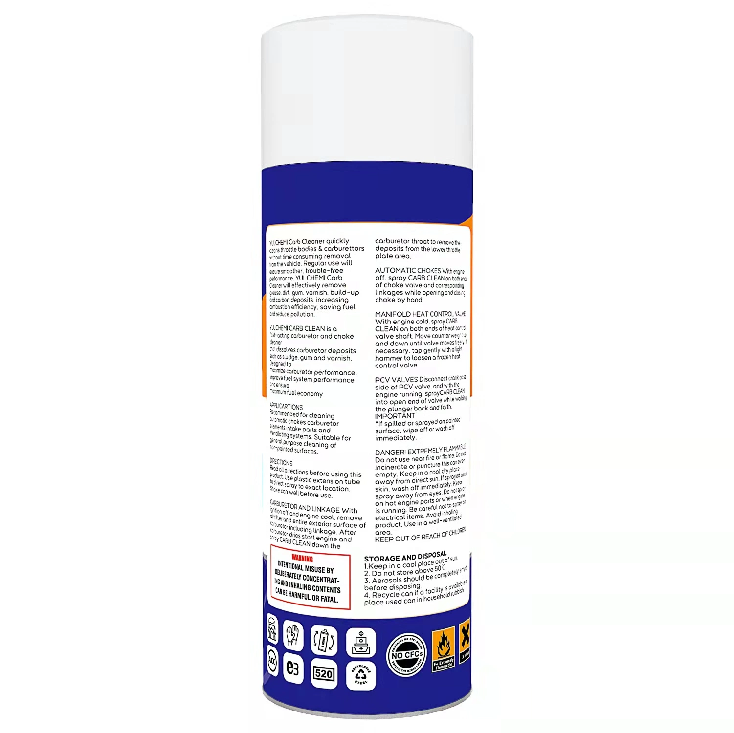 Accessoires de voiture 500ml Starter carburateur Carb CLEANER Nettoyant spray