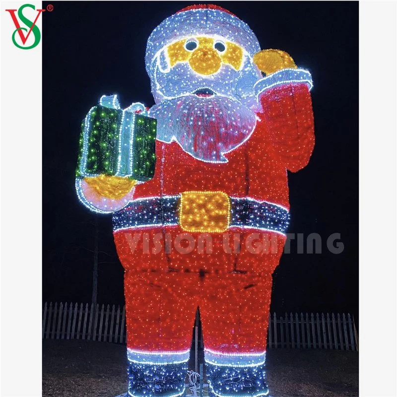 Décoration extérieure commerciale dirigée Motif Santa Lumières de Noël 3D montrent