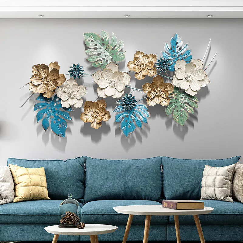 Unique Design Indoor Flower Shape Wall Decoration Large 3D Metal Wall Art Decor for Living Room