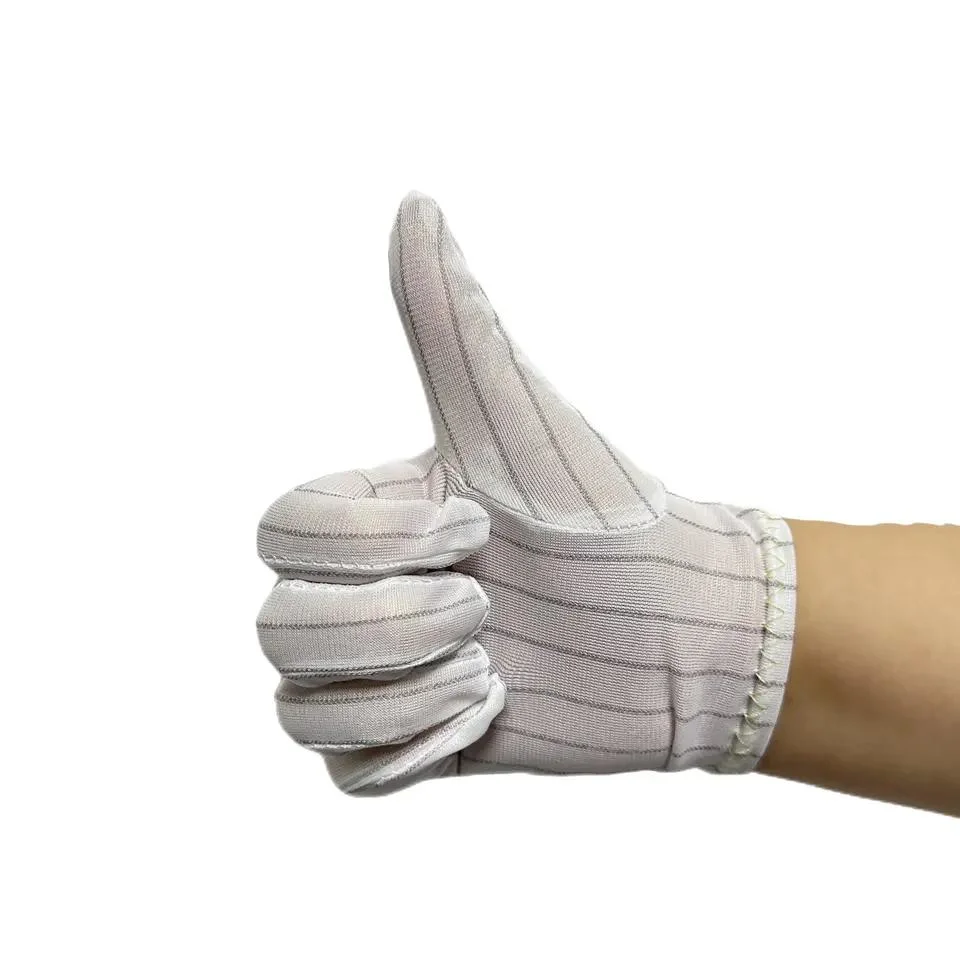 ESD Washable and Reusable Polyester Conductive Carbon Wire Antistatic Industrial ESD Gloves