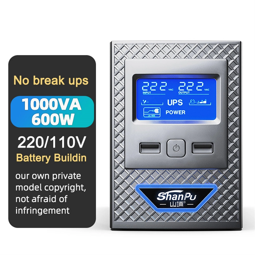 Shanpu Backup UPS 650 1000va Power Supply Offline Smart Interactive UPS for Desktop Computer