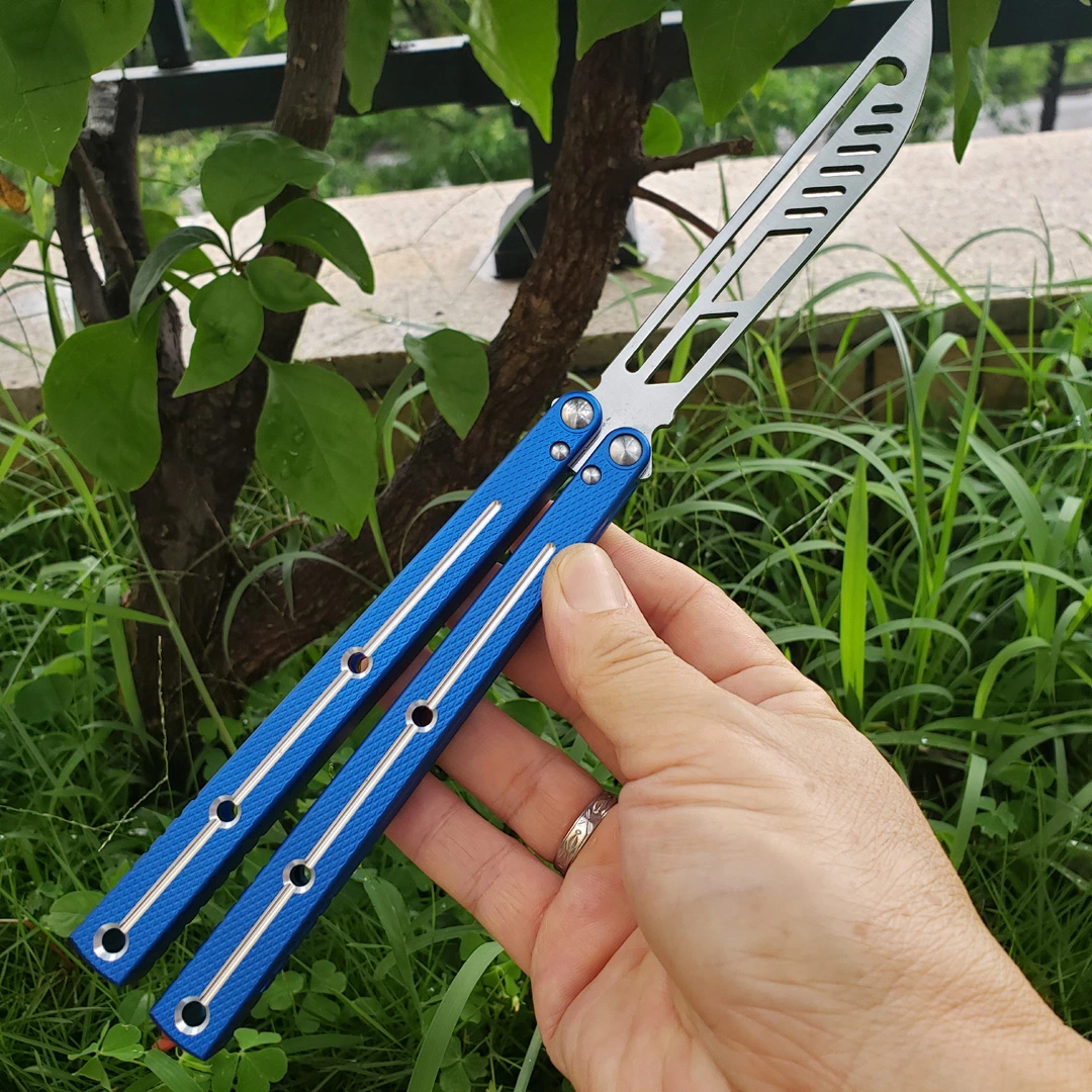 Theone Blue Sea Monster High-End Integrated Aluminum Handle Butterfly Knife Exercise