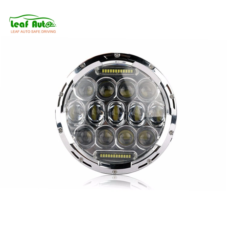 7 Inch Round Motorcycle Projector with Halo Angle Eyes DRL for Wrangler Jk 4 Doors Unlimited Land Rover H4 75W High Low LED Headlight Car LED