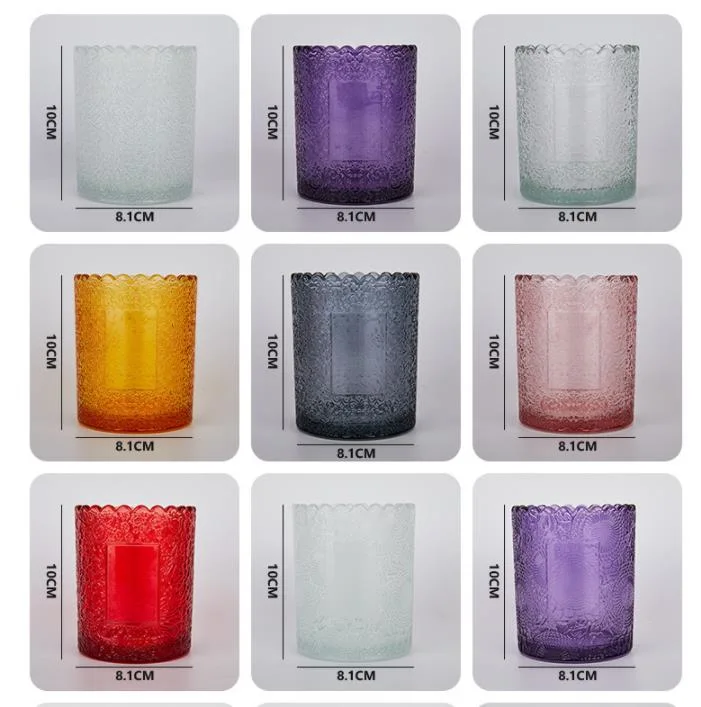 200ml Lace-Edged Scented Candle Glass Living Room Candle Holder Scented Glass Jar