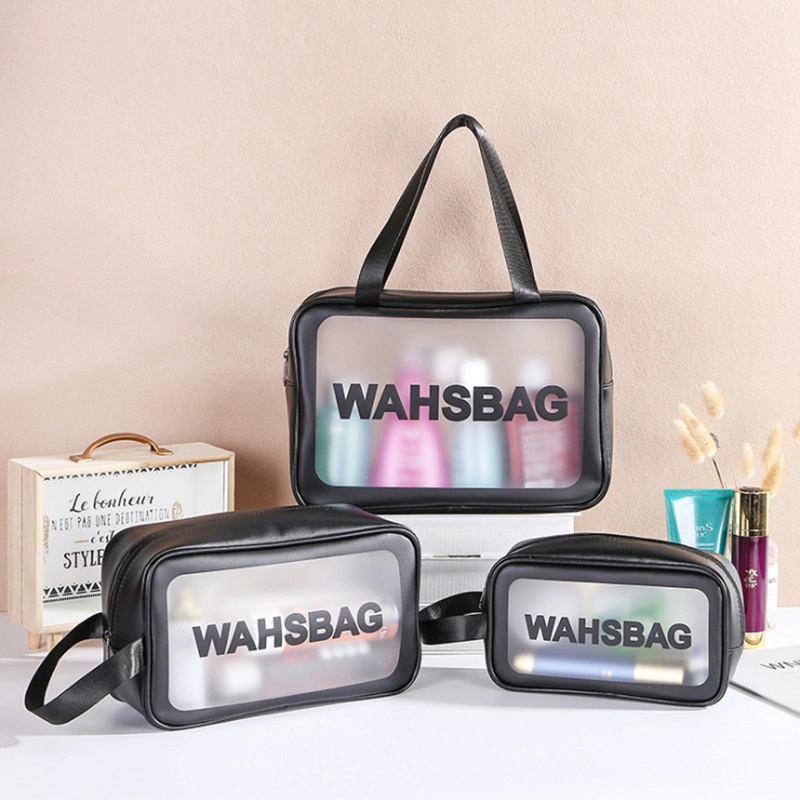 PVC Transparent Makeup Lady Wash Bags Custom Logo Travel Organizer Large Capacity Cosmetic Storage Bag Clear Bags