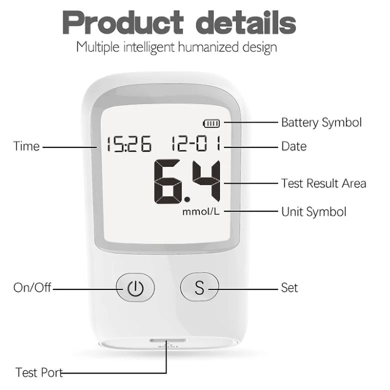 Health Care Mini Blood Glucose Meter Glucometer Diabetes Testing Kit Glucose Monitor